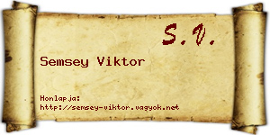 Semsey Viktor névjegykártya